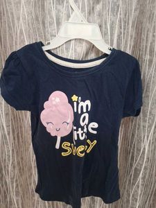 Denim Skirt with Embroidery and Baby Hug T Shirt