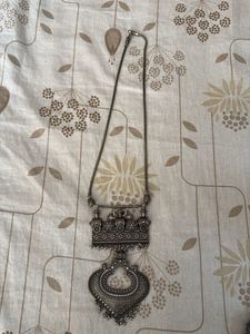 Oxidized Silver Statement Necklace