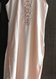 Peach Sleeveless Kurti