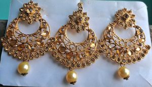 Elegant Gold Stone Dangle Earrings