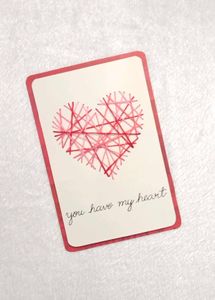 Handmade String Art Heart Card