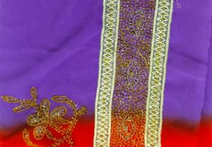 Saree blouse Eid Offer multi cut work lace kardana