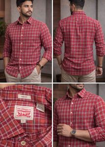 Levi's Red Plaid Slim Fit Shirt Size XXL