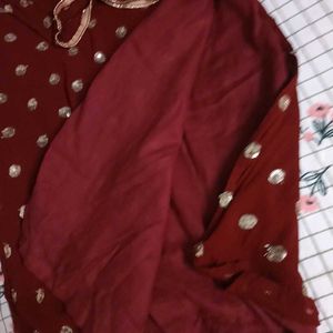Elegant Maroon Kurta with Duppata