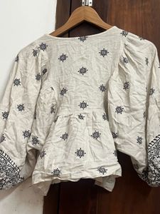 Bohemian Embroidered Cotton Top