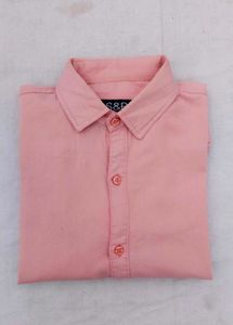 Peach Pink Solid Casual Shirt for Men