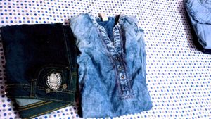 Denim Kurti and jeans