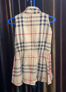 Half Sleeve Checkered Blazer
