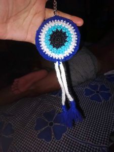 Evil Eye Earrings &amp; keychan handmade