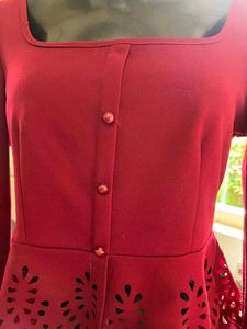 Chic Burgundy Peplum Top