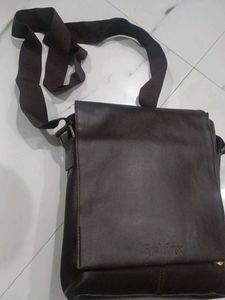 Brown Leather Crossbody Messenger Bag