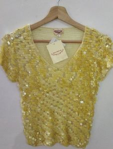 NEW Sparkling Yellow Sequin Top