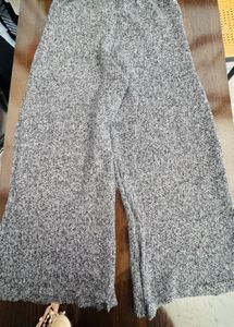 Gray Knit Wide Leg Pants
