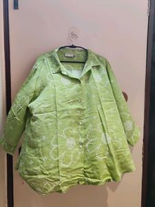 Lime Green Printed Kurta