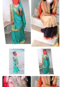 Beautiful Teal & Gold Saree
