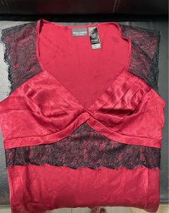 Satin &amp; Lace Red Camisole Top