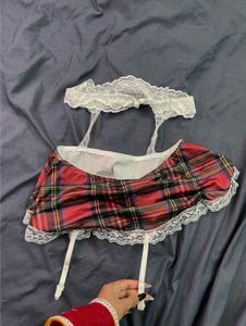 lace trim mini cosplay skirt
