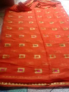 Orange Chiffon Saare