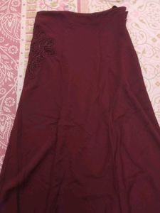 Maroon Beaded Skirt