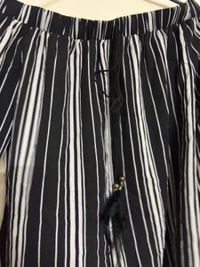 Chic Striped Off-Shoulder Tassel Top