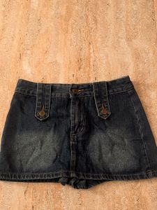Y2K Denim Mini Skirt w/ Inbuilt Shorts