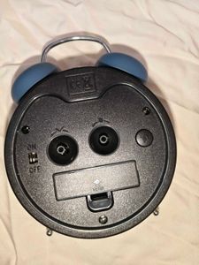 Retro Twin Bell Alarm Clock Matte Metal blue