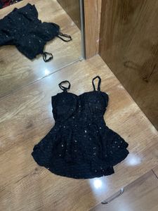 Sparkling Black Cami Top