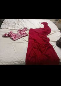 rani pink ruffle saree with belt