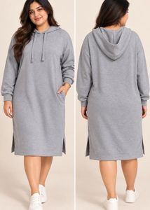 Comfy Grey Hoodie Dress
