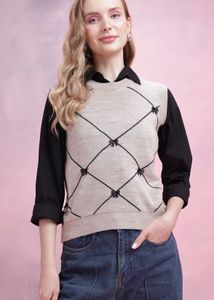 Dressberry Argyle Bow Sweater Vest