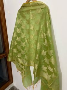 Elegant Green Silk Kurta Set with Dupatta