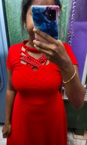 Red midi dress