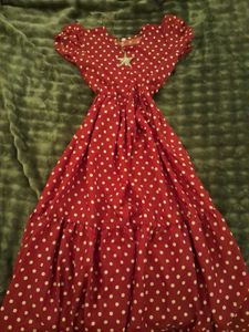 Chic Red Polka Dot Midi Dress