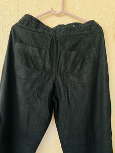 Linen Black Casual Pants