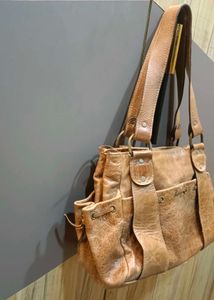 Vintage Distressed Leather Shoulder Bag
