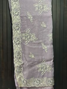 Elegant Lavender Embroidered Saree