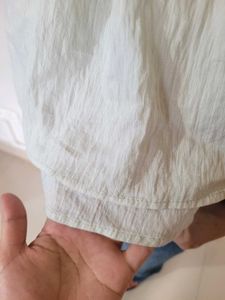 Light Blue Ruffle Strap Square Neck Top