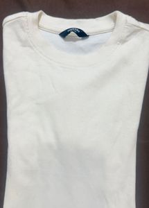 Cream Crew Neck Long Sleeve Top