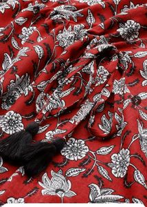 Maroon Floral Print Kaftan Kurta