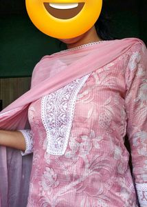 Pink Floral Kurta Set