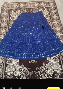 Elegant Navy Blue Sequin Lehenga
