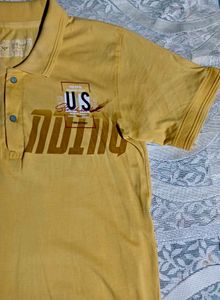 Men's Yellow Graphic Polo Shirt