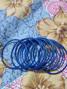 Set Of Navy Blue Earrings And Bangles