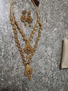 Gold-Tone Necklace & Earring Set with bangles