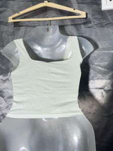Basic White Square Neck Tank Top