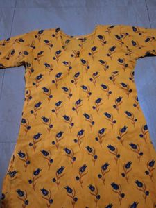 Yellow Printed Kurta