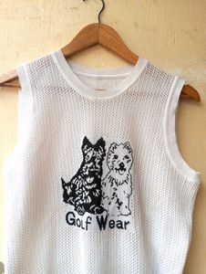 Sleeveless Knit Top with Dog Graphic (Women)