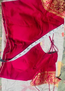 Pink Green Silk Saree-Blouse