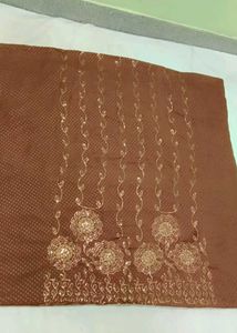 Embroidered Brown kurti material