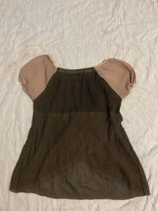 Flowy Polka Dot Top with Sheer Sleeves